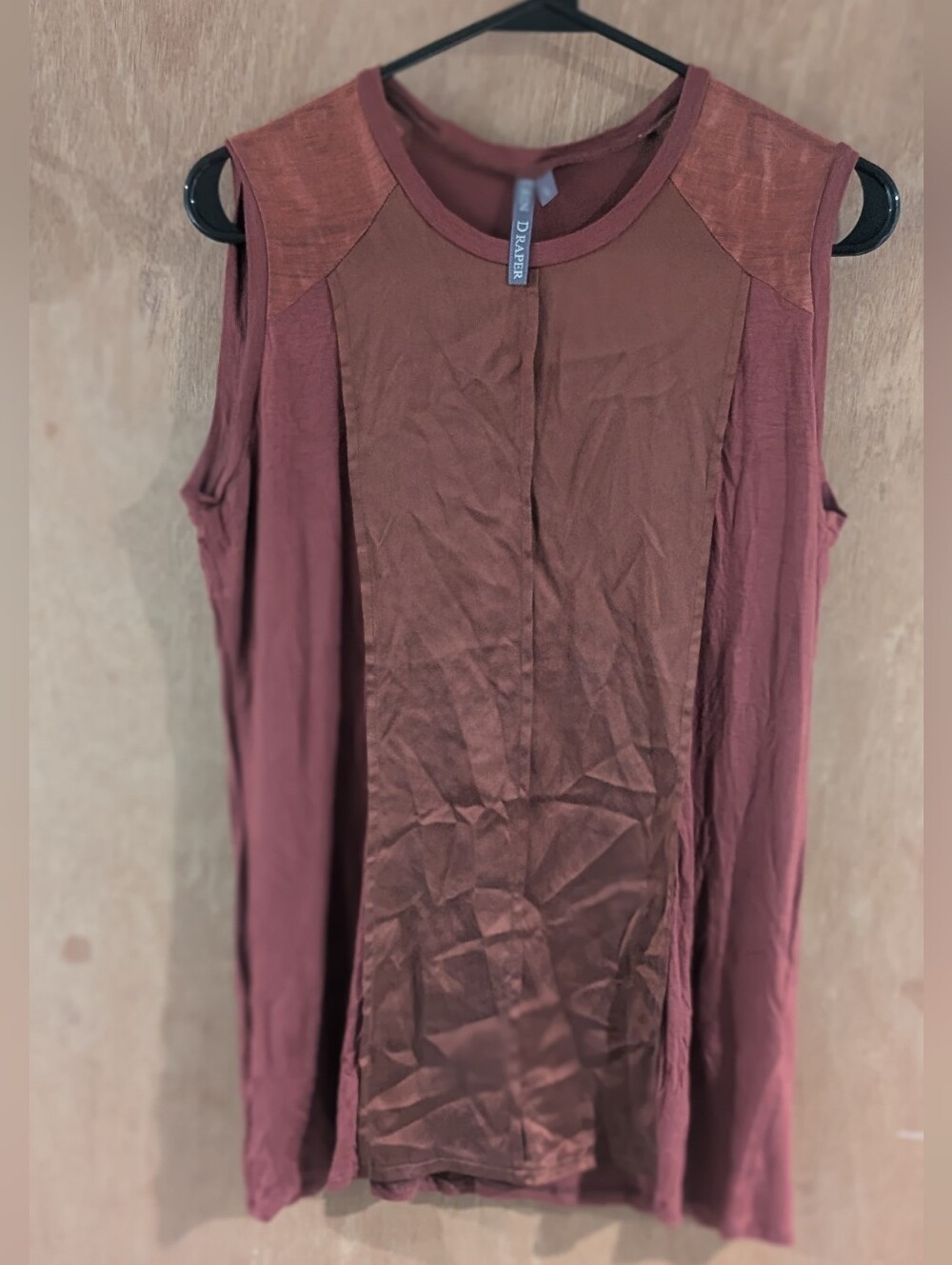 Sleeveless Women's Tunic Top - Dusty Rose/Burgundy